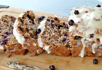 Saskatoon Berry Loaf With Brown Butter Glaze