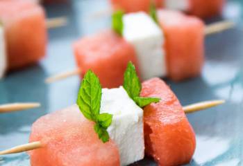 Watermelon, Feta And Mint Bites