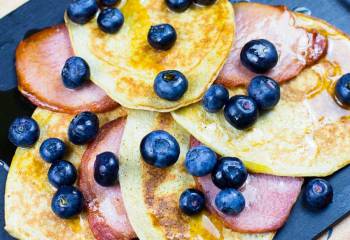 Bacon And Maple Blueberry Pancakes