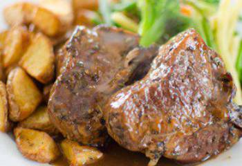 Rosemary Lamb Loin Chops With Mint Gravy