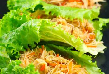 Sriracha Chicken Noodle Lettuce Wraps