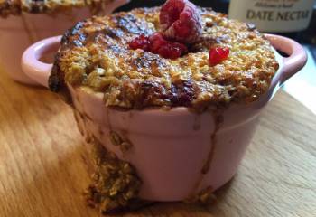 Caramelised Raspberry Baked Oats