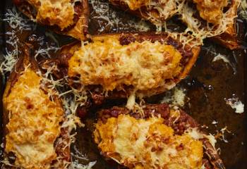 Chilli Stuffed Sweet Potato Skins