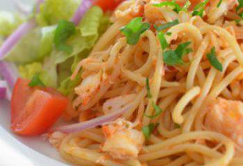 Crab With Red Pesto Spaghetti