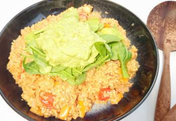 Spiced Tomato Quinoa With Creamy Avocado