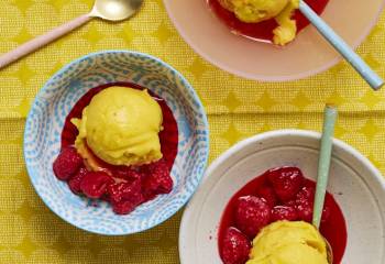 Mango And Raspberry Ice Cream