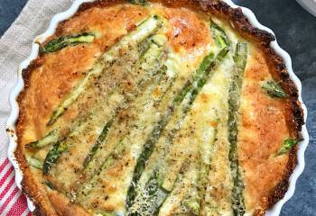 Asparagus And Bacon Quiche With Sweet Potato & Oat Crust