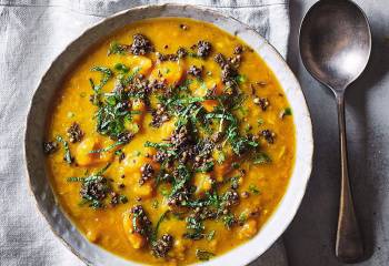 Curried Squash And Lentil Soup With Toasted Spices
