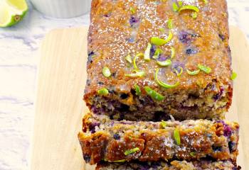 Blueberry Gingerbread Muffin Loaf With Fresh Lime Glaze