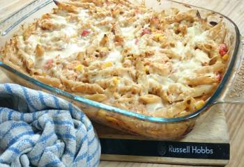 Slimming World Chicken, Chorizo & Sweetcorn Pasta Bake - Low Syn