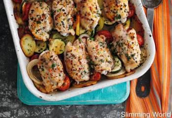 Slimming Worlds Rustic Garlic Chicken Tray Bake Recipe