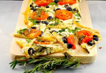 Greek-Style Veggie Phyllo Pizza