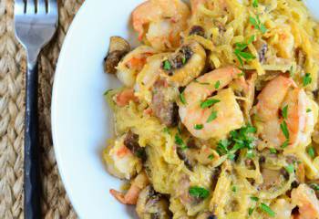 Shrimp Spaghetti Squash Alfredo