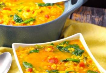 Red Lentil Spinach Soup