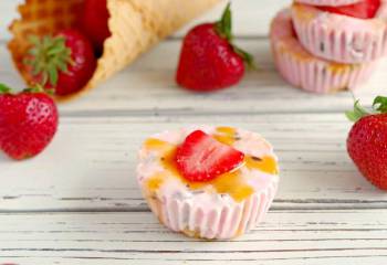 Strawberry Drumstick Frozen Yogurt Cups: Weight Watchers Friendly