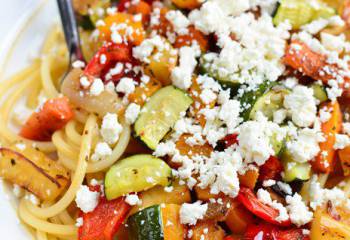 Roasted Vegetables With Feta And Pasta