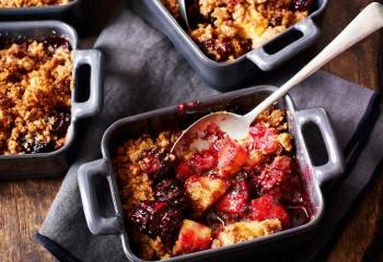 Apple And Blackberry Crumbles