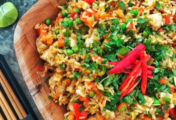 Thai Style Chicken Satay Fried Rice