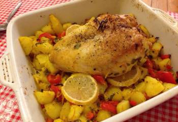 Roast Chicken Breast With Lemony Bombay Potatoes