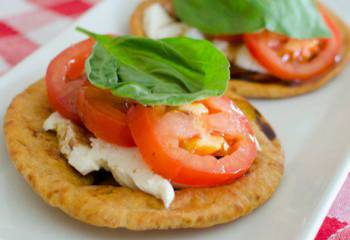 Mozzarella, Tomato And Basil On Pitta Bread