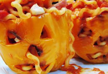 Scary Syn Free Halloween Stuffed Peppers (Jack-O-Peppers)