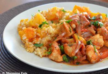 Balsamic Chicken With Tomatoes And Roasted Butternut Squash Rice