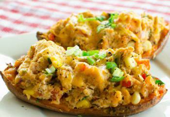 Crab Stuffed Sweet Potato