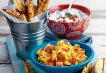 Spicy Sweet Potato Wedges And Dips