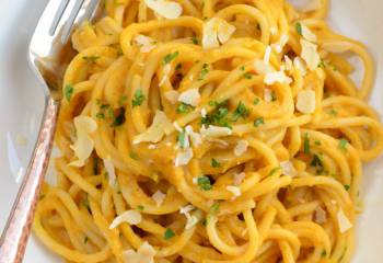 Spaghetti With A Roasted Butternut Squash Sauce