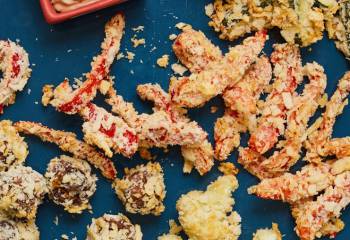 Baked Vegetable Tempura With Spicy Dip