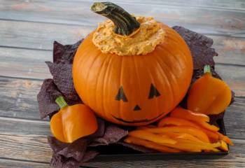 Slow Cooker Halloween Buffalo Chicken Dip