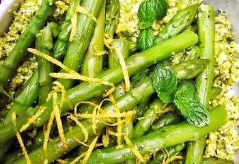 Crushed Pea, Mint, Lemon And Asparagus Salad