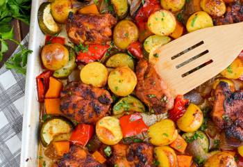 Low Syn Chicken, Potato, Vegetable Tray Bake