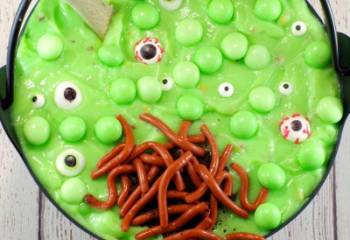 Witches Brew Spumoni Trifle (With Jello Worms): A Halloween Potluck Dessert