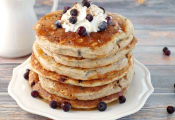 Healthy Saskatoon Berry Pancakes