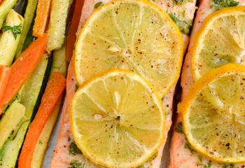 Lemon And Herb Butter Salmon Traybake | Slimming World