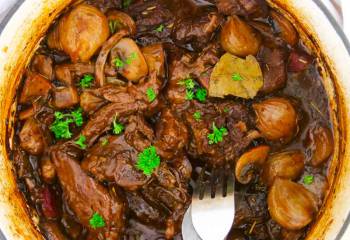 Beef Chorizo Braised In Red Wine Gravy