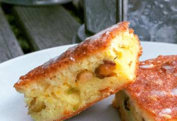 Orange And Pistachio Cardamon Drizzle Cake