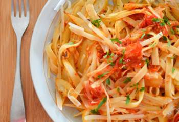 Roasted Tomatoes And Fennel With Fettucine