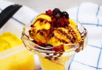 Easy Peasy 20 Minute Homemade Mango Sorbet