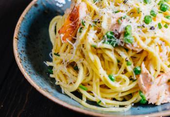 Smoked Salmon Spaghetti Carbonara