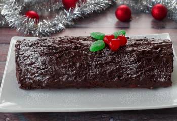 Black Forest Yule Log Cake