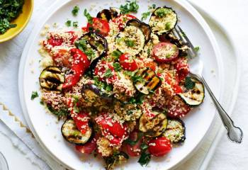 Minted Aubergine, Courgette And Couscous Salad