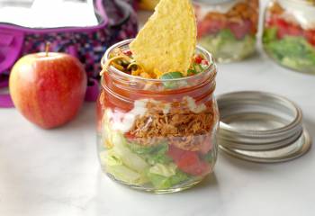 No Cook Mason Jar Chicken Taco Salad- Ww Friendly!