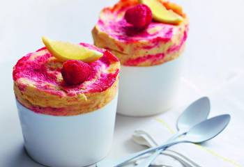 Chilled Raspberry-Ripple Lemon Souffl&Eacute;S