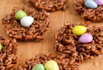 Chocolate Rice Krispie Easter Egg Nests