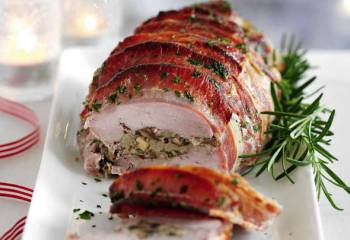 Slimming Worlds Stuffed Pork Wrapped In Bacon Recipe
