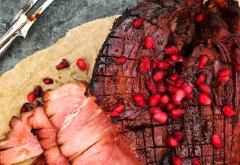 Pomegranate And Orange Glazed Ham