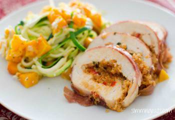 Quinoa Stuffed Chicken Breast Wrapped In Prosciutto