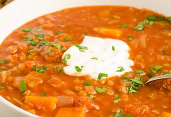 Spicy Tomato And Lentil Soup